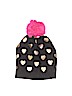 Unbranded 100% Cotton Hearts Black Beanie One size - photo 1