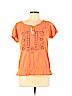 Lucky Brand 100% Cotton Orange Short Sleeve Top Size L - photo 1