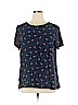 H&M L.O.G.G. 100% Cotton Blue Short Sleeve Blouse Size 14 - photo 1