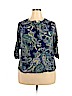 Nine West 100% Viscose Blue 3/4 Sleeve Top Size XXL - photo 1