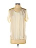 H&M 100% Polyester Ivory Short Sleeve Blouse Size 4 - photo 1