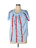 Liz Claiborne 100% Cotton Blue Short Sleeve Blouse Size XL - photo 1