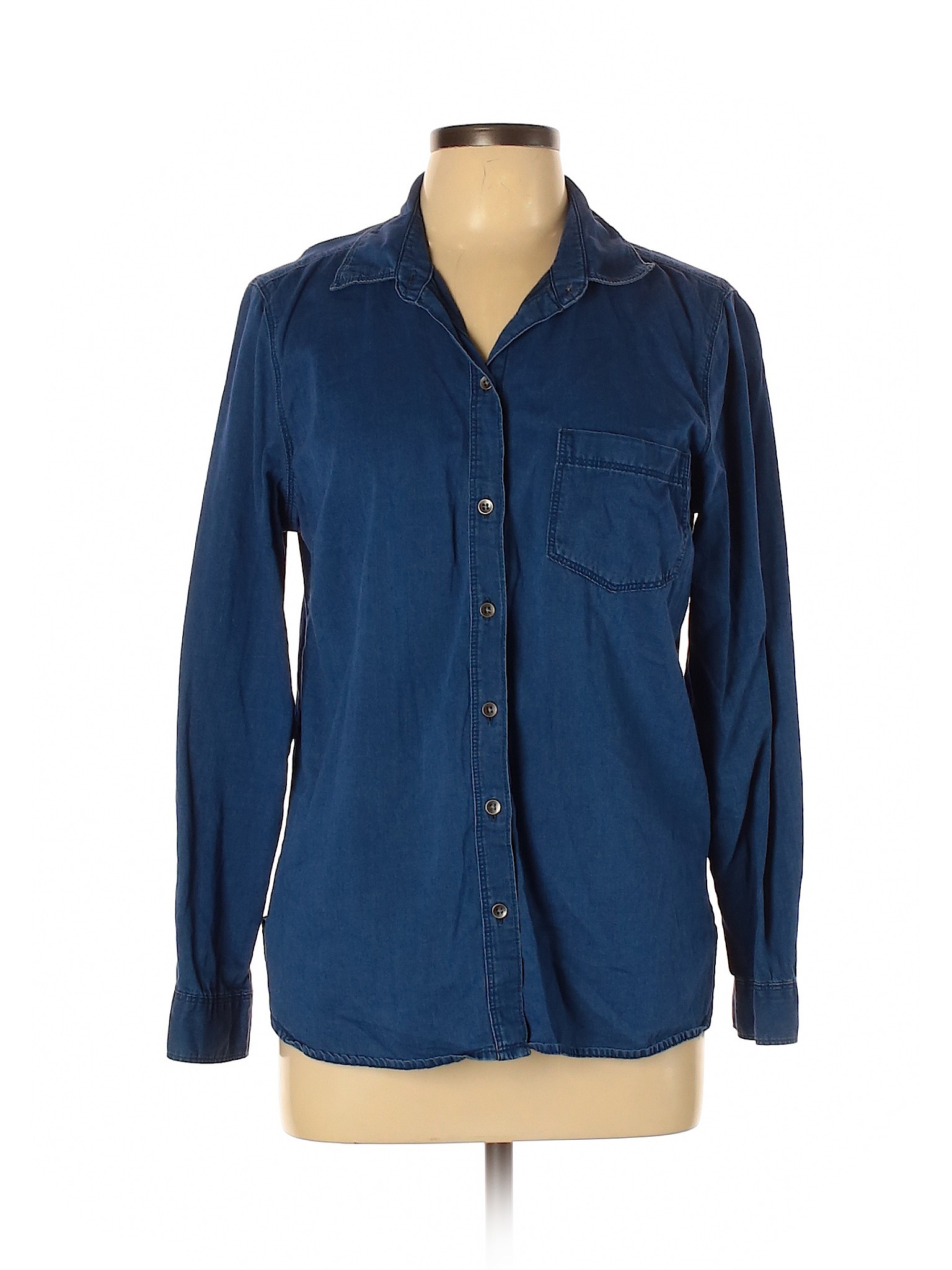 Old Navy Women Blue Long Sleeve Button-Down Shirt L | eBay