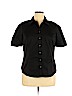 Merona 100% Cotton Black Short Sleeve Button-Down Shirt Size 16 - photo 1