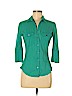 James Perse 100% Cotton Teal 3/4 Sleeve Button-Down Shirt Size Med (2) - photo 1
