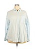 Old Navy 100% Cotton Blue 3/4 Sleeve Button-Down Shirt Size XXL - photo 1