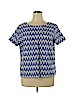 J. Crew Factory Store 100% Cotton Blue Short Sleeve Blouse Size XL - photo 1