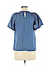 Ann Taylor LOFT 100% Cotton Blue Short Sleeve Blouse Size XXS (petite) - photo 2