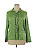 Margaret Frances Green Long Sleeve Silk Top Size 16 - photo 1