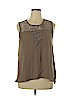 Worthington 100% Polyester Brown Sleeveless Blouse Size XL - photo 1