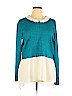 Elle Teal Long Sleeve Top Size XL - photo 1