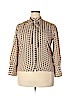 Topshop 100% Polyester Tan Long Sleeve Button-Down Shirt Size 19 - photo 1
