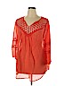 grand & greene 100% Polyester Orange 3/4 Sleeve Blouse Size 1X - photo 1