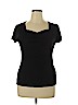 Lena 100% Cotton Black Short Sleeve Top Size 14 - 16 - photo 1
