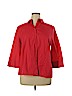 Chico's 100% Cotton Red 3/4 Sleeve Button-Down Shirt Size XL (3) - photo 1
