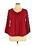 Papermoon Red Long Sleeve Blouse Size XL - photo 1