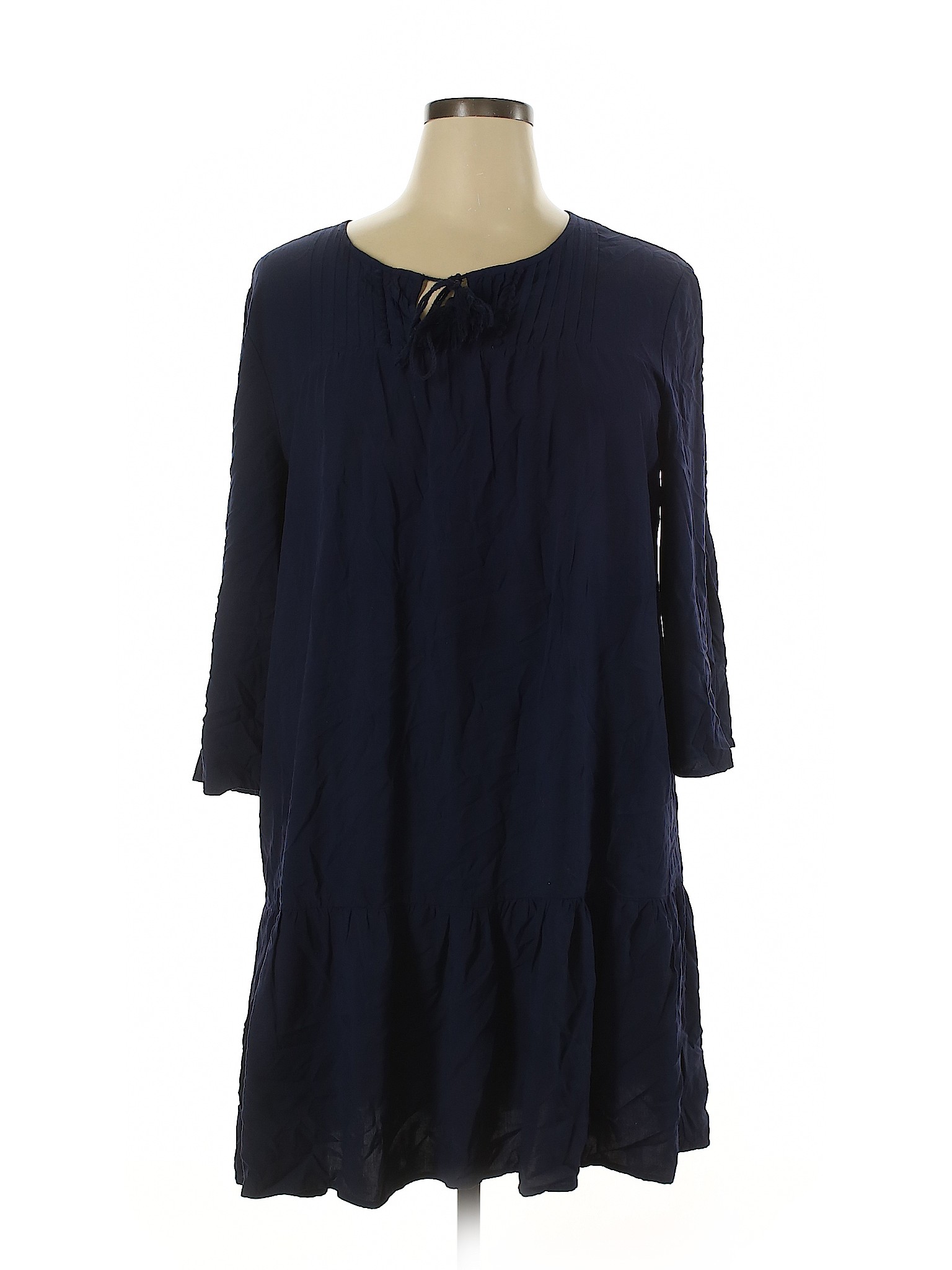 long navy blue casual dress