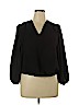 Express 100% Polyester Black Long Sleeve Blouse Size XL - photo 1