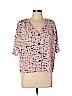 Elodie 100% Polyester Pink Short Sleeve Blouse Size L - photo 1