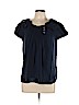 Leifsdottir 100% Silk Blue Short Sleeve Silk Top Size 10 - photo 1