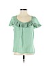 Leifsdottir 100% Silk Green Short Sleeve Silk Top Size 4 - photo 1