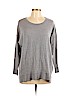 Eileen Fisher 100% Merino Wool Gray Pullover Hoodie Size L - photo 1