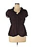 Odille 100% Rayon Brown Short Sleeve Blouse Size 14 - photo 1