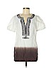 MICHAEL Michael Kors 100% Linen Brown Short Sleeve Blouse Size 6 - photo 1