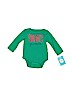 Circo 100% Cotton Solid Green Long Sleeve Onesie Size Newborn - photo 1