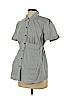 Motherhood 100% Cotton Gray Short Sleeve Button-Down Shirt Size M - photo 1