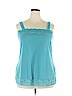 Woman Within 100% Cotton Teal Sleeveless Blouse Size 1X - photo 1