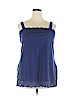 Woman Within 100% Cotton Blue Sleeveless Blouse Size 1X - photo 1