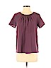 Mossimo 100% Polyester Burgundy Short Sleeve Blouse Size S - photo 1