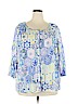 Talbots 100% Polyester Blue 3/4 Sleeve Blouse Size 2X - photo 1