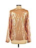 Pomandere Gold Long Sleeve Silk Top Size 10 - photo 2