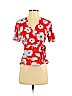 Monteau Red Short Sleeve Blouse Size S - photo 1