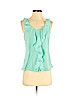 Charlotte Russe 100% Polyester Green Sleeveless Blouse Size S - photo 1