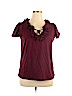 Chaps 100% Cotton Burgundy Short Sleeve Top Size 1X - photo 1