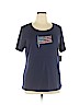 Karen Scott 100% Cotton Blue Short Sleeve T-Shirt Size 1X - photo 1