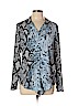 MICHAEL Michael Kors 100% Polyester Blue Long Sleeve Blouse Size L - photo 1