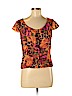 Donna Degnan 100% Polyester Orange Short Sleeve Blouse Size 8 - photo 1