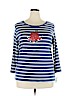 Karen Scott 100% Cotton Blue 3/4 Sleeve T-Shirt Size 1X - photo 1