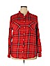 A New Day 100% Rayon Red Long Sleeve Button-Down Shirt Size XXL - photo 1