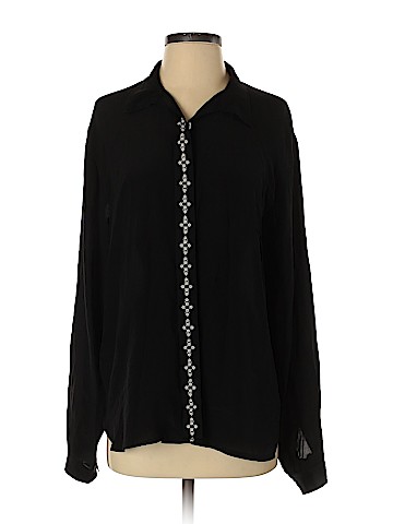 Flannel Long Sleeve Silk Top (view 1)