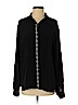 Flannel 100% Silk Black Long Sleeve Silk Top Size Sm - Med - photo 1