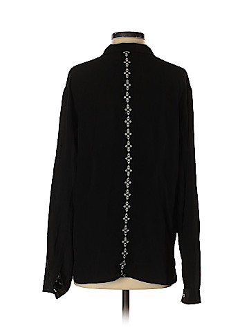 Flannel Long Sleeve Silk Top (view 2)