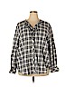 Fashion Bug 100% Cotton Black Long Sleeve Button-Down Shirt Size 2X - photo 1