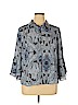 Sami & JO 100% Polyester Blue Long Sleeve Button-Down Shirt Size XL - photo 1