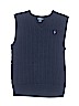 Polo by Ralph Lauren 100% Cotton Solid Blue Sweater Vest Size 14/16 - photo 1