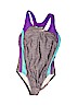 Speedo Gray One Piece Swimsuit Size 8 - photo 1